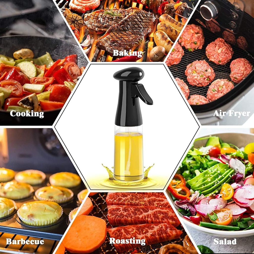 Vaporisateur Huile et Vinaigre Spray 210 ML Noir 22.5 x6 Cm
