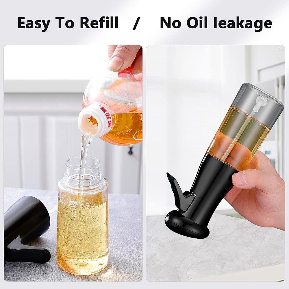 Vaporisateur Huile et Vinaigre Spray 210 ML Noir 22.5 x6 Cm