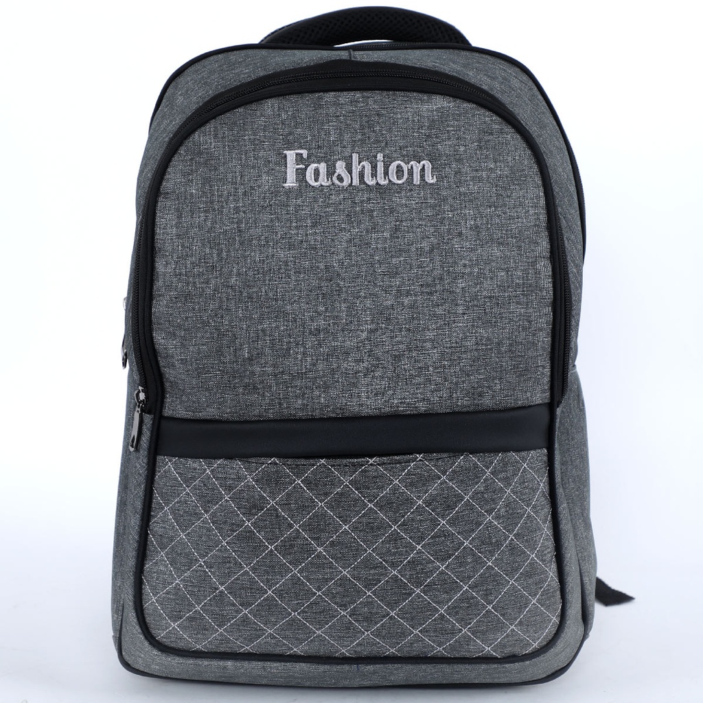 FASHION sac à dos en Toile avec 2 compartiments-Gris