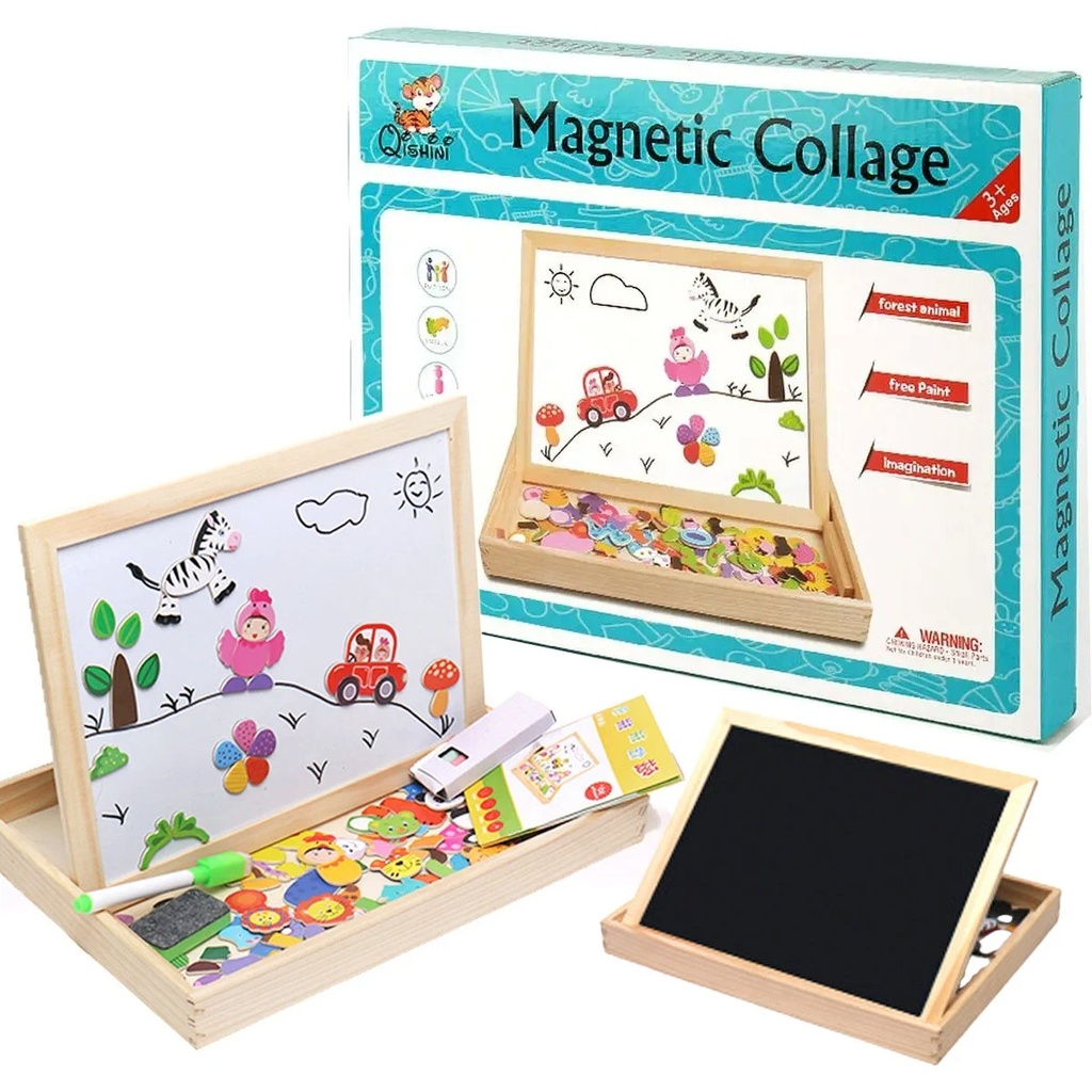 Tableau Magnétique Éducatif 3 en 1 Avec Puzzle 