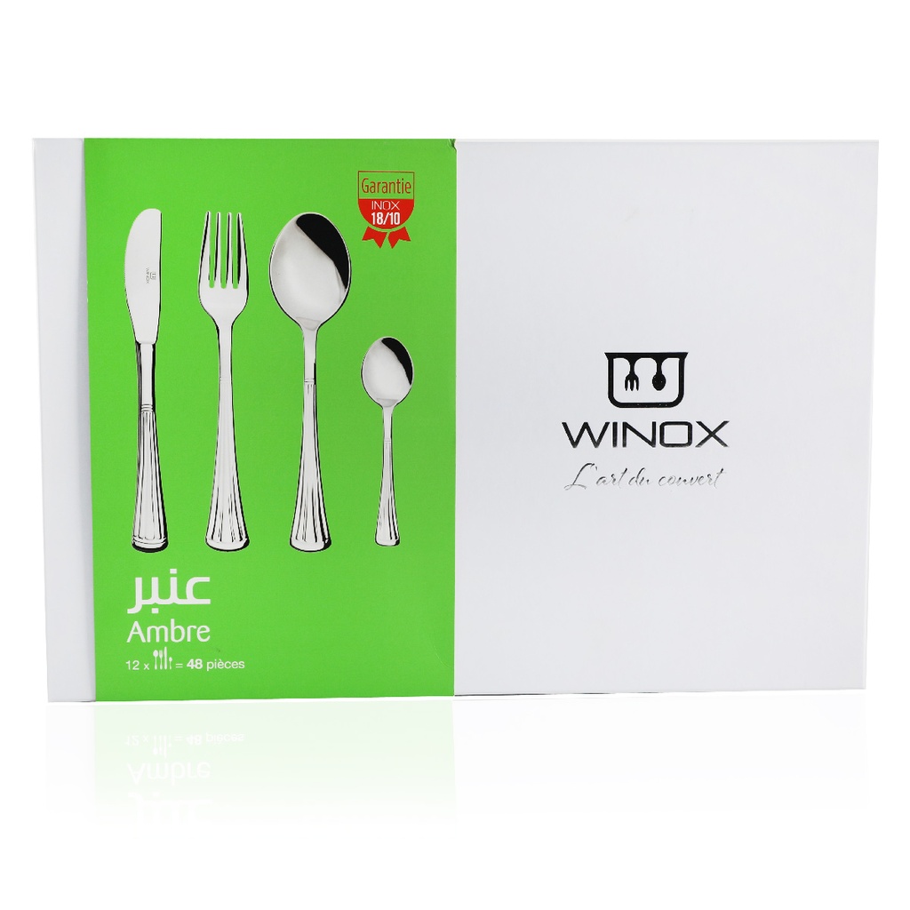 WINOX Coffret carton Ambre 48 pièces Inox Garantie à vie