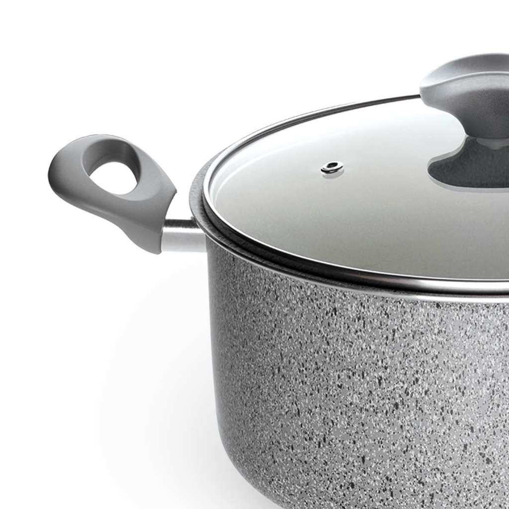 WINOX Faitout granite gris 26 cm avec couvercle