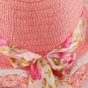 Chapeau avec ruban fleuri pour enfant Rose