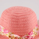 Chapeau avec ruban fleuri pour enfant Rose