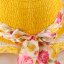 Chapeau avec ruban fleuri pour enfant Jaune