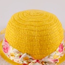 Chapeau avec ruban fleuri pour enfant Jaune