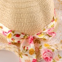 Chapeau avec ruban fleuri pour enfant Beige
