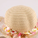Chapeau avec ruban fleuri pour enfant Beige