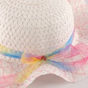 Chapeau avec ruban arc-en-ciel pour enfant Rose bébé