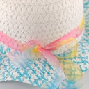 Chapeau avec ruban arc-en-ciel pour enfant Bleu ciel 