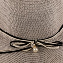 Chapeau de plage rond pour femme Gris