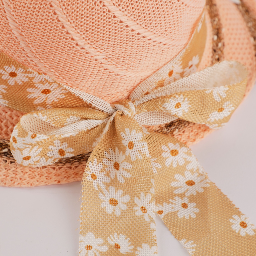 Chapeau de plage ovale pour femme Saumon