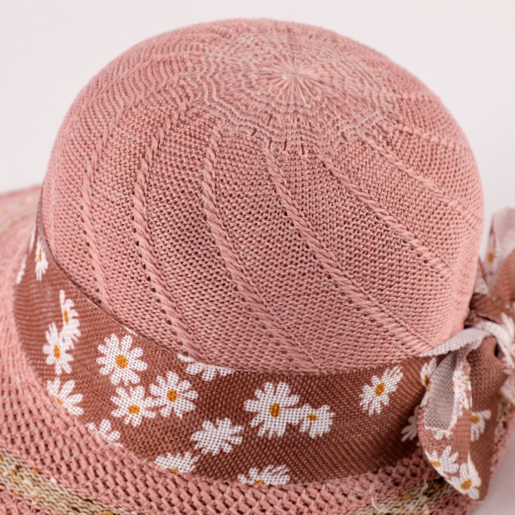 Chapeau de plage pour femme oval-Rose