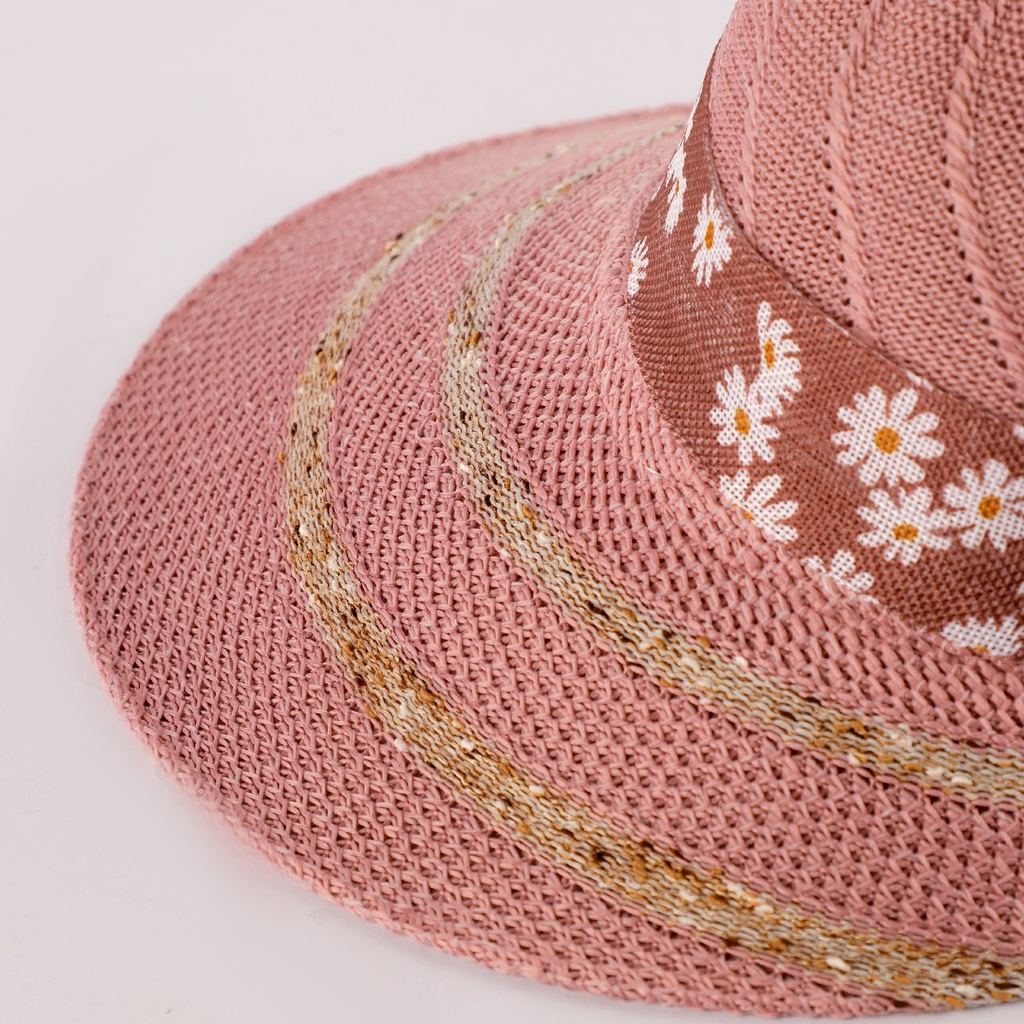 Chapeau de plage pour femme oval-Rose