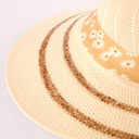 Chapeau de plage ovale pour femme Beige clair