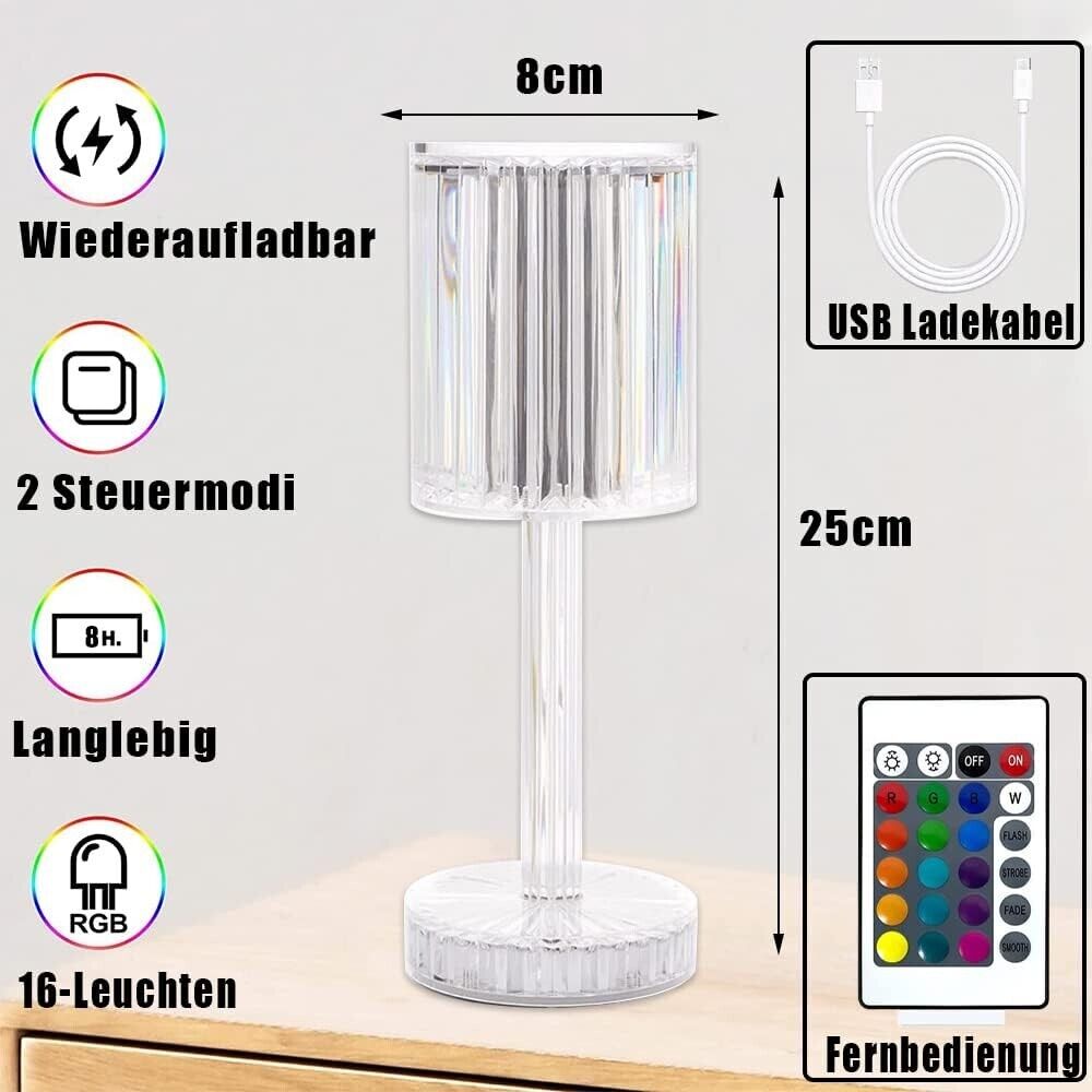 Lampe de Table LED en Acrylique RGB Tactile & Télécommande
