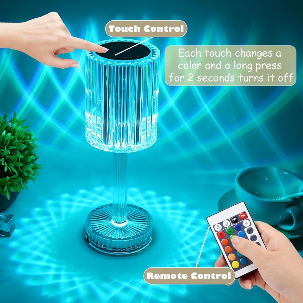 Lampe de Table LED en Acrylique RGB Tactile & Télécommande