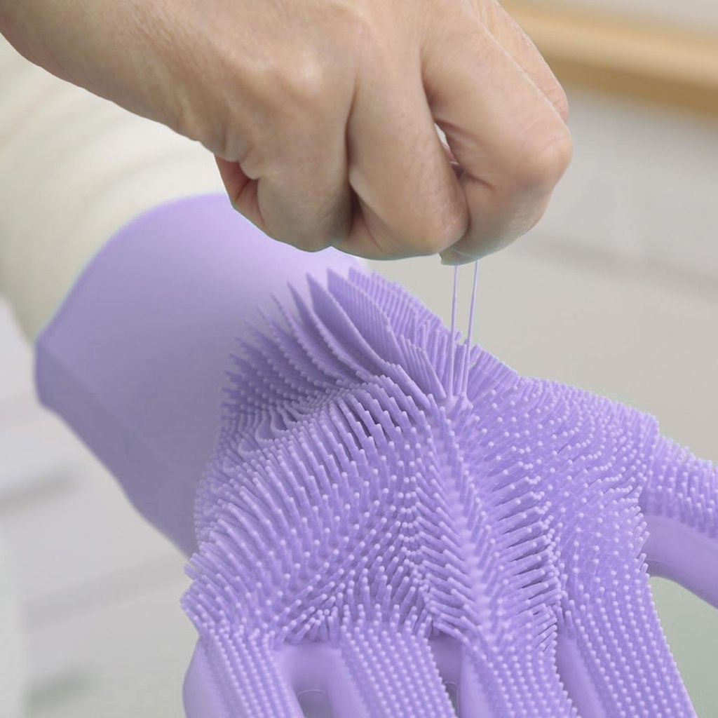 Paire Gants  de Lavage réutilisables en Silicone 