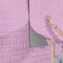 Panneau Mural Adhésive - Anti-Humidité 3D - 77 * 70 cm-Rose