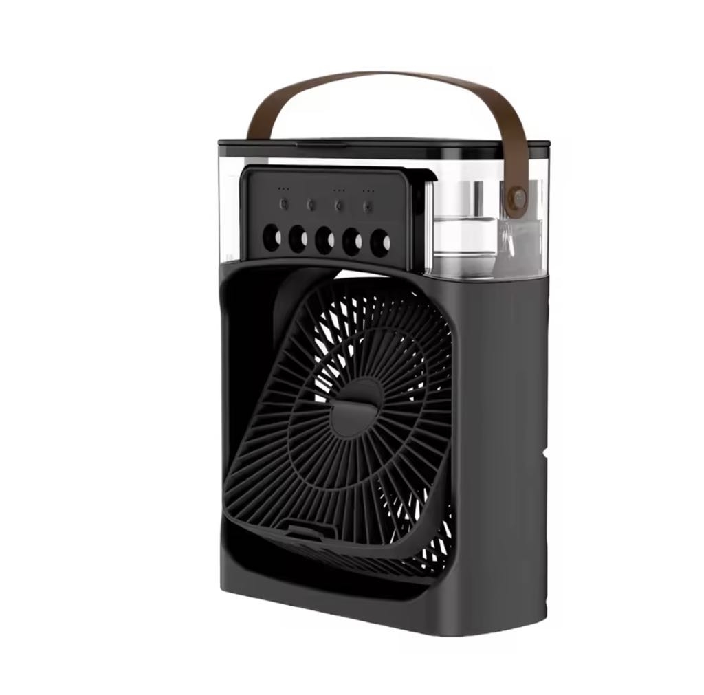 Climatiseur Portable à 3 Vitesses Veilleuse LED intégrée 600 ml Noir