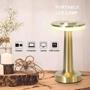 Lampe De Table Portable Sans Fil Rechargeable Avec Tactile Doré