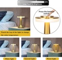 Lampe De Table Portable Sans Fil Rechargeable Avec Tactile Doré