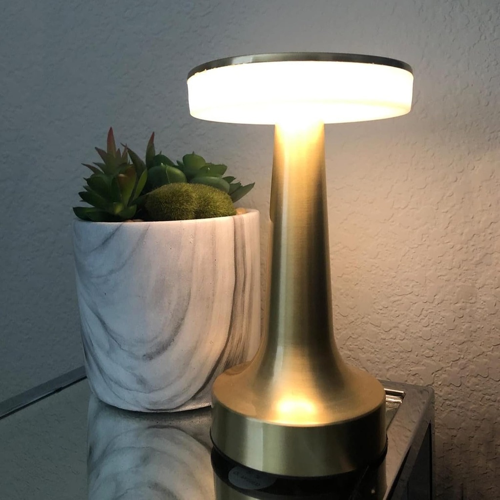 Lampe De Table Portable Sans Fil Rechargeable Avec Tactile Doré