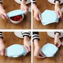 Lot de 5 couvercles plat en Silicone 18x18cm-Bleu ciel