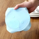 Lot de 5 couvercles plat en Silicone 18x18cm-Bleu ciel