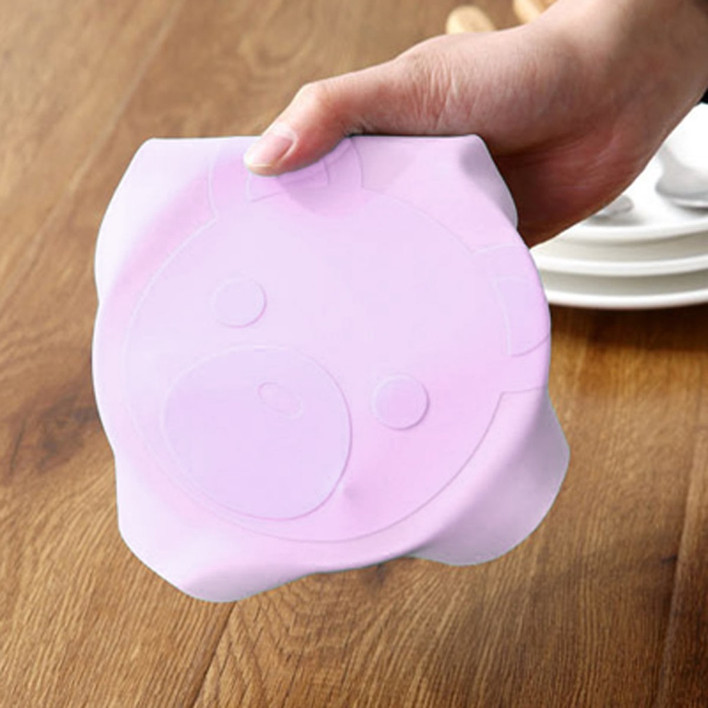 Lot de 5 couvercles plat en Silicone 18x18cm-Rose