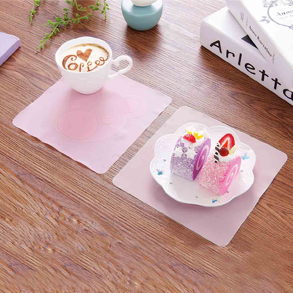 Lot de 5 couvercles plat en Silicone 18x18cm-Rose