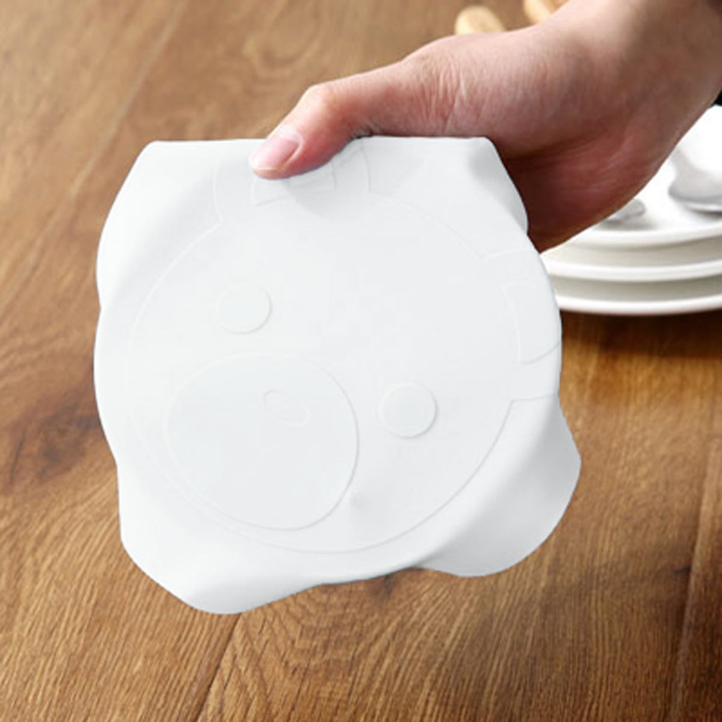 Lot de 5 couvercles plat en Silicone 18x18cm-Blanc