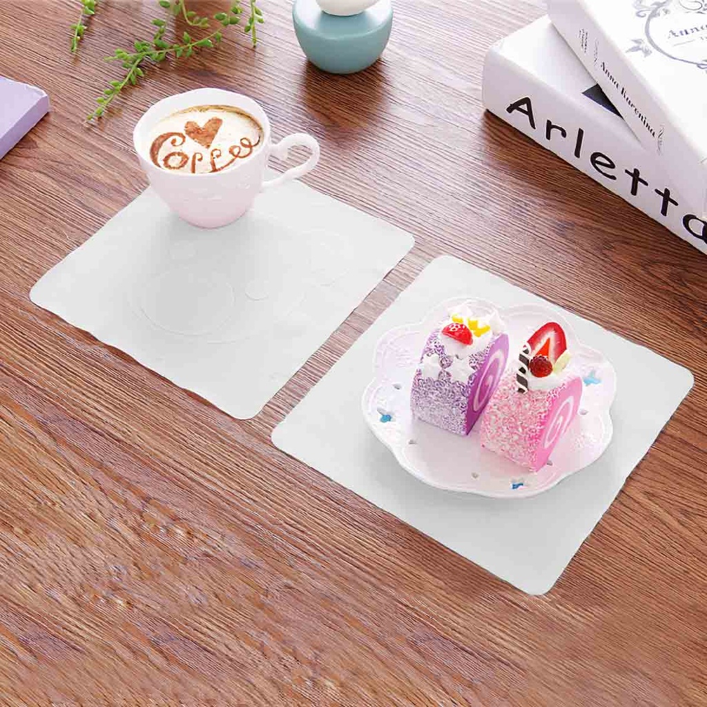 Lot de 5 couvercles plat en Silicone 18x18cm-Blanc