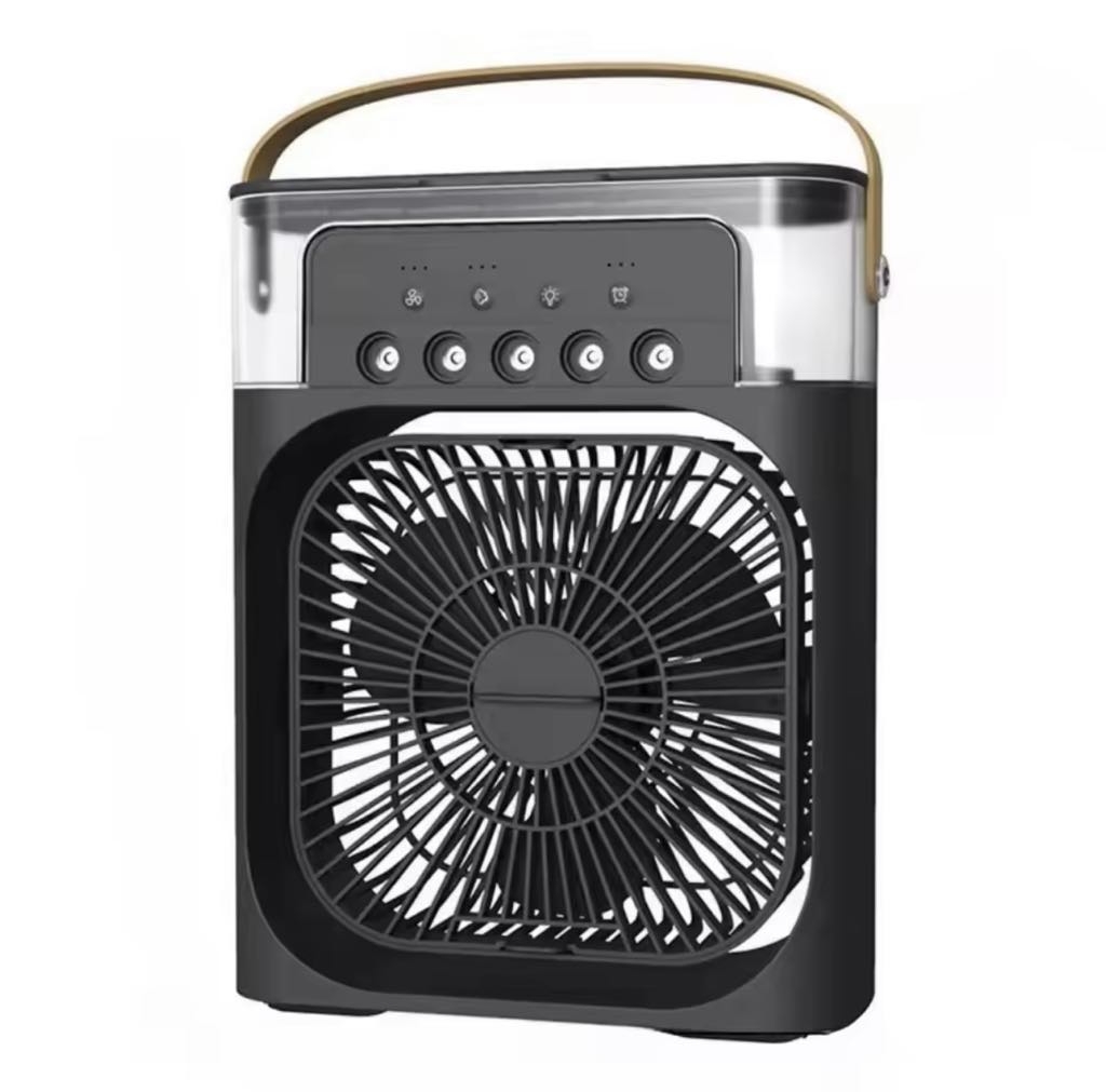 Climatiseur Portable à 3 Vitesses Veilleuse LED intégrée 600 ml Noir