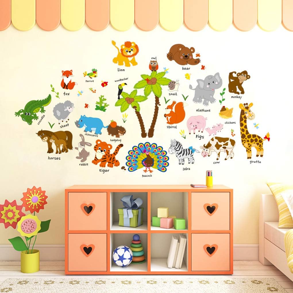 Autocollant Murale 72 Stickers Thème Animaux