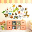 Autocollant Murale 72 Stickers Thème Animaux