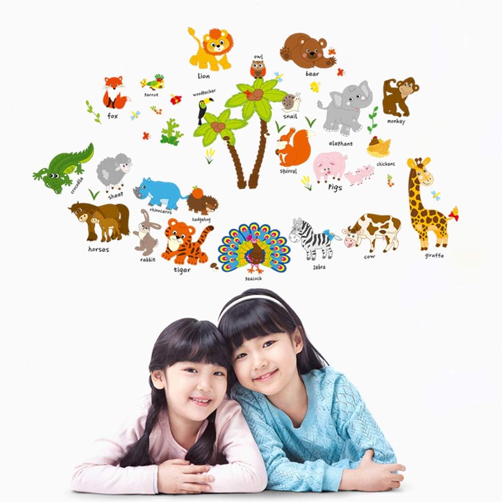 Autocollant Murale 72 Stickers Thème Animaux