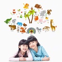 Autocollant Murale 72 Stickers Thème Animaux