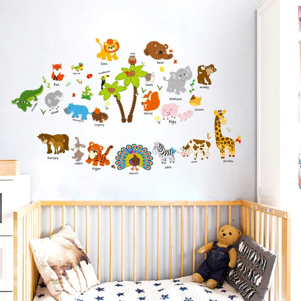 Autocollant Murale 72 Stickers Thème Animaux