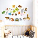 Autocollant Murale 72 Stickers Thème Animaux