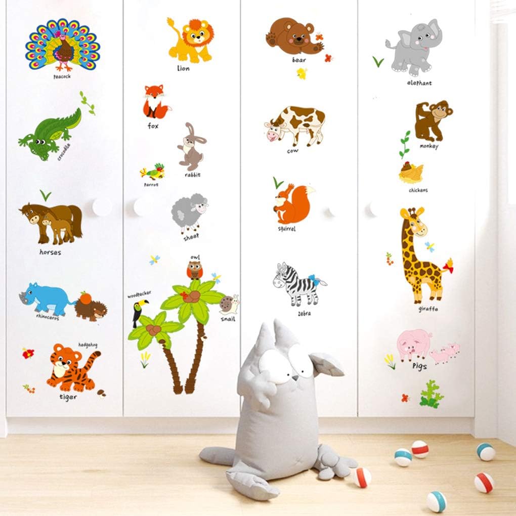 Autocollant Murale 72 Stickers Thème Animaux