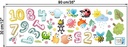 Autocollant Murale 39 stickers Chiffres et Animaux