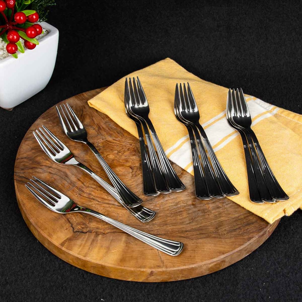 Winox étui de 12 fourchettes à fruit AMBRE -Inox 18/10
