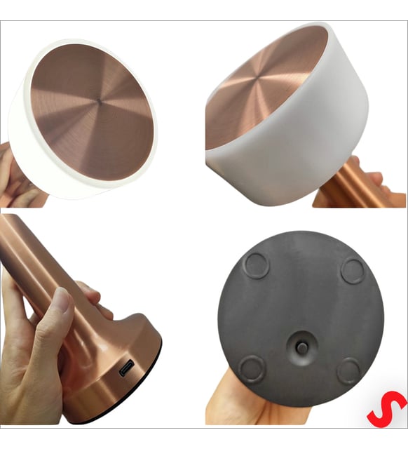 Lampe de Table Sans Fil Rechargeable Tactile Bronze 21X9cm 