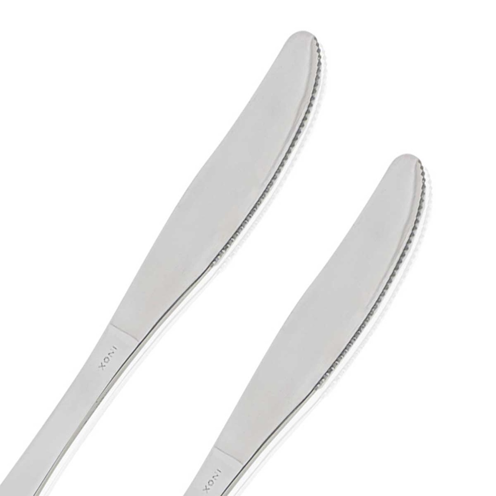 Lot de 2 couteaux de table Milano en acier inoxydable - Argent