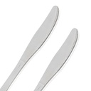 Lot de 2 couteaux de table Milano en acier inoxydable - Argent