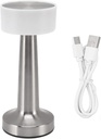Lampe de Table Sans Fil Rechargeable et Tactile En Gris 21x9 cm 