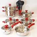 Service Inox Hascevher 18 pièces Rouge