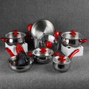 Service Inox Hascevher 18 pièces Rouge