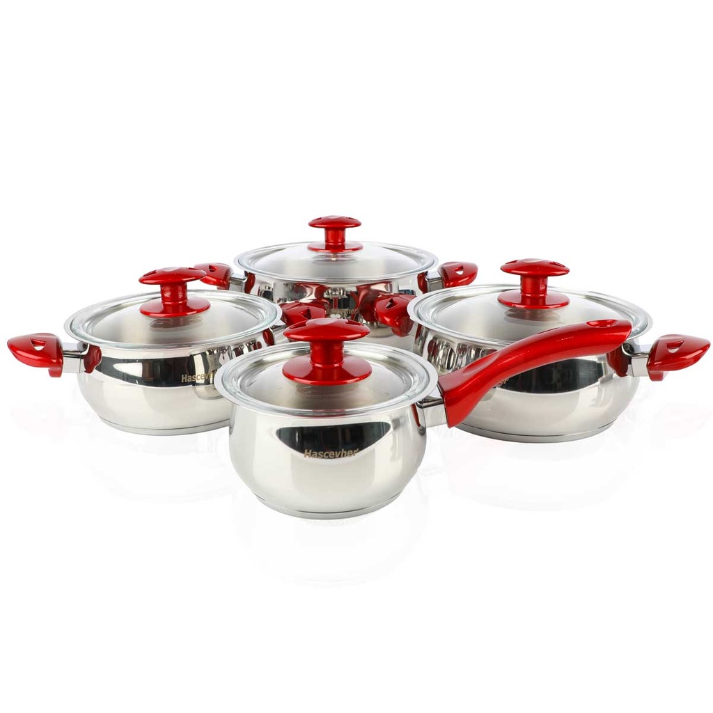 Service Inox Hascevher 18 pièces Rouge